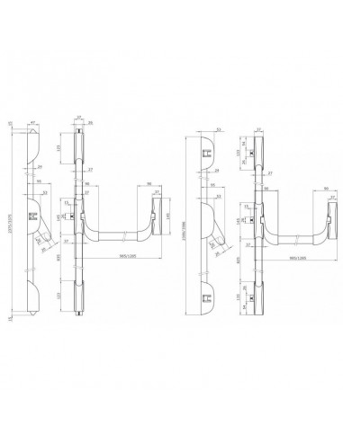 Μηχανισμός μπάρας πανικού-έξοδου κινδύνου δίφυλλη ISEO Fast Push IDEA Base-Αντιμικροβιακή-αντιβακτηριδιακή προστασία