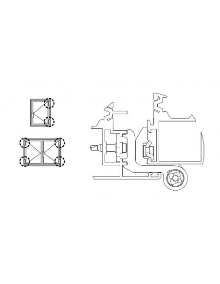 Μεντεσές αλουμινίου Giesse ALU16 για σύστημα περιμετρικού μηχανισμού  