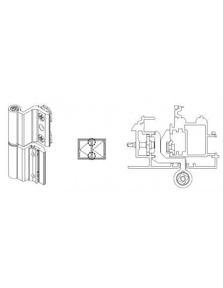 Μεντεσές αλουμινίου Giesse ALU16 για σύστημα περιμετρικού μηχανισμού  