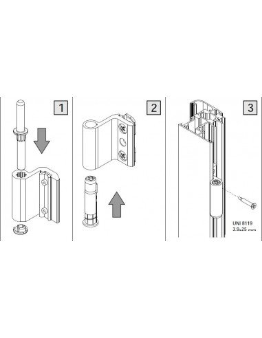 Μεντεσές αλουμινίου Giesse ALU16 για σύστημα περιμετρικού μηχανισμού  