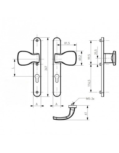 TREND Χειρολαβή εισόδου διπλή λαβή λαβή