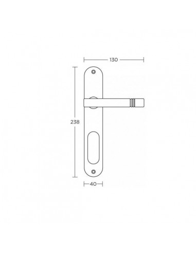 Πόμολο χερούλι με μονοκόμματη πλάκα σειρά 115