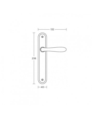 Πόμολο χερούλι με μονοκόμματη πλάκα σειρά 155
