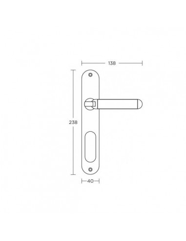 Πόμολο χερούλι με μονοκόμματη πλάκα σειρά 165