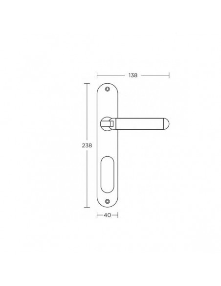 Πόμολο χερούλι με μονοκόμματη πλάκα σειρά 165