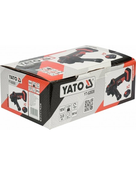 ΓΩΝΙΑΚΟΣ ΤΡΟΧΟΣ ΜΠΑΤΑΡΙΑΣ 18V 125MM SET 2X3AH YT-82828 YATO ΓΩΝΙΑΚΟΣ ΤΡΟΧΟΣ ΜΠΑΤΑΡΙΑΣ 18V 125MM SET 2X3AH YT-82828 YATO