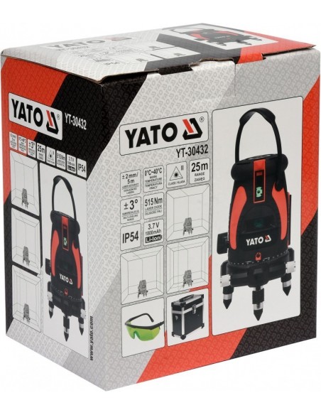 YATO YT-30432 Αυτοαλφαδιαζόμενο laser 5 γραμμών πράσινης (GREEN LASER) ακτίνας YATO YT-30432 Αυτοαλφαδιαζόμενο laser 5 γραμμών πράσινης (GREEN LASER) ακτίνας