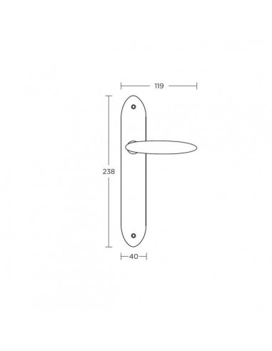 Πόμολο χερούλι με μονοκόμματη πλάκα σειρά 185 