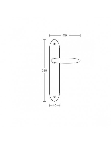 Πόμολο χερούλι με μονοκόμματη πλάκα σειρά 185 
