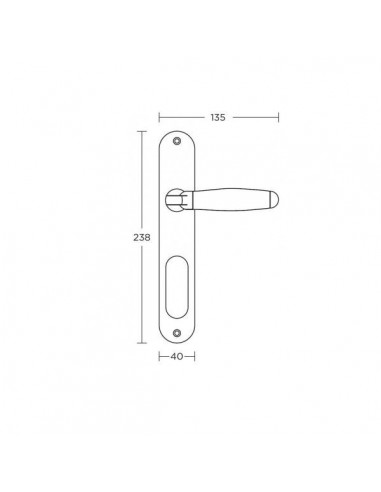 Πόμολο χερούλι με μονοκόμματη πλάκα σειρά 205