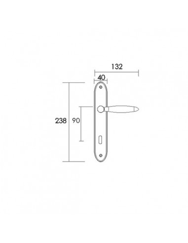Πόμολο χερούλι με μονοκόμματη πλάκα σειρά 265