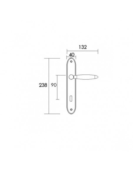 Πόμολο χερούλι με μονοκόμματη πλάκα σειρά 265 Πόμολο χερούλι με μονοκόμματη πλάκα σειρά 265