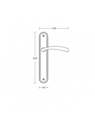 Πόμολο χερούλι με μονοκόμματη πλάκα σειρά 285