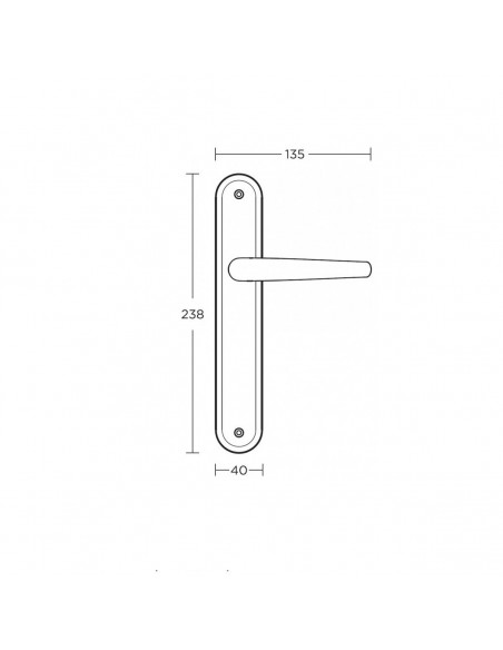 Πόμολο χερούλι με μονοκόμματη πλάκα σειρά 405 Πόμολο χερούλι με μονοκόμματη πλάκα σειρά 405