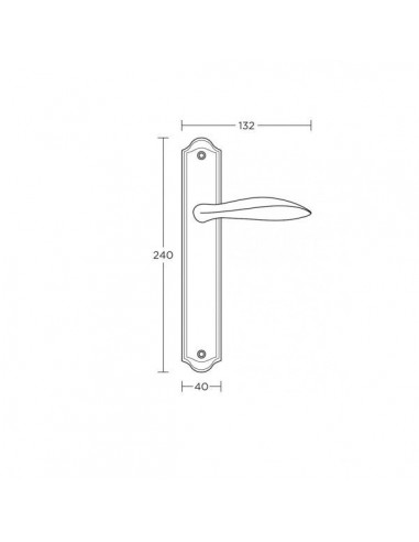 Πόμολο χερούλι με μονοκόμματη πλάκα σειρά 625