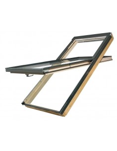 Roof window with a raised axis of rotation