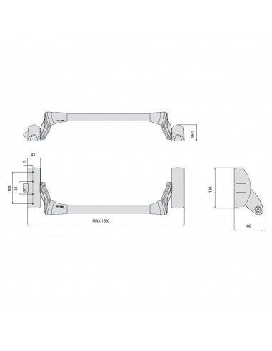 CISA  Μπάρα πανικού εξωτερική για μονόφυλλη πόρτα