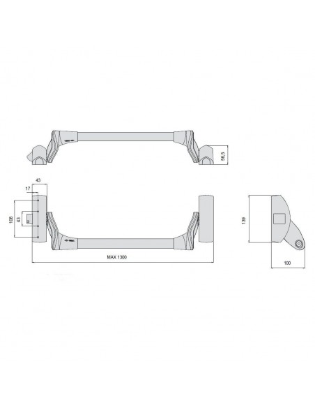 CISA  Μπάρα πανικού εξωτερική για μονόφυλλη πόρτα CISA  Μπάρα πανικού εξωτερική για μονόφυλλη πόρτα