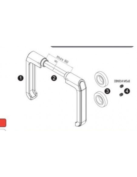 Χειρολαβή Διπλή για Πόρτες Χειρολαβή Διπλή για Πόρτες
