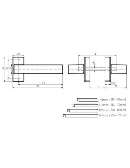 Πόμολο-λαβή DALLAS ζεύγος RAL 7016  Πόμολο-λαβή DALLAS ζεύγος RAL 7016