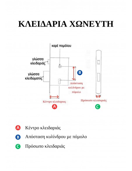 Κλειδαριά ασφαλείας μαχαιρωτή 3 σημείων 30αρα με ρυθμιζόμενη γλώσσα της κλειδαριάς