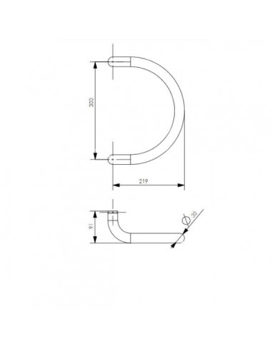 Λαβή εξώπορτας αλουμινίου οβάλ