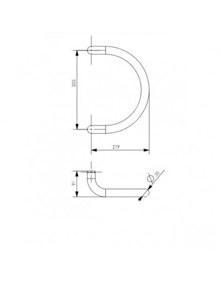 Λαβή εξώπορτας αλουμινίου οβάλ