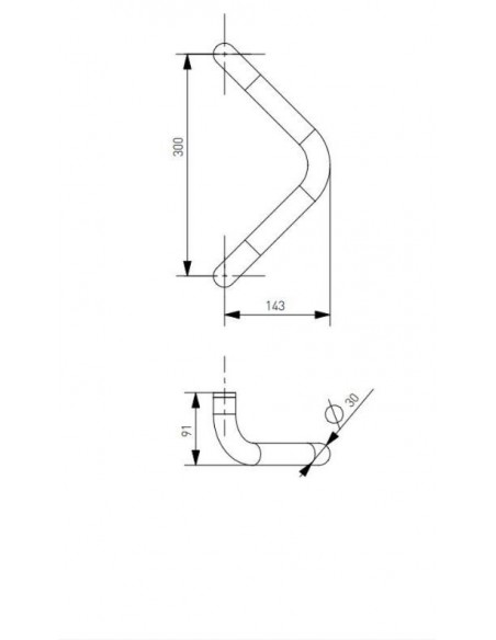 Λαβή εξώπορτας αλουμινίου τριγωνική