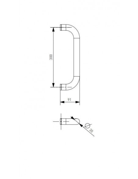 Λαβή εξώπορτας αλουμινίου ίσια 