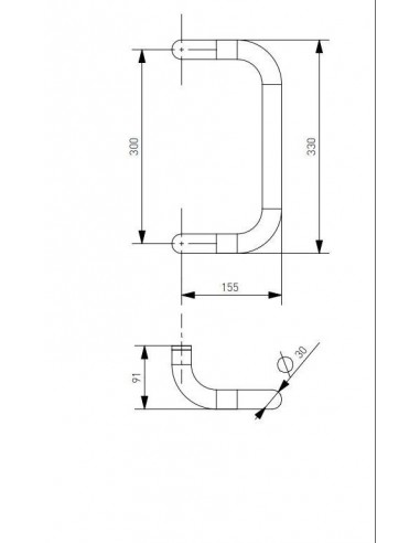 Λαβή εξώπορτας αλουμινίου ορθογώνια