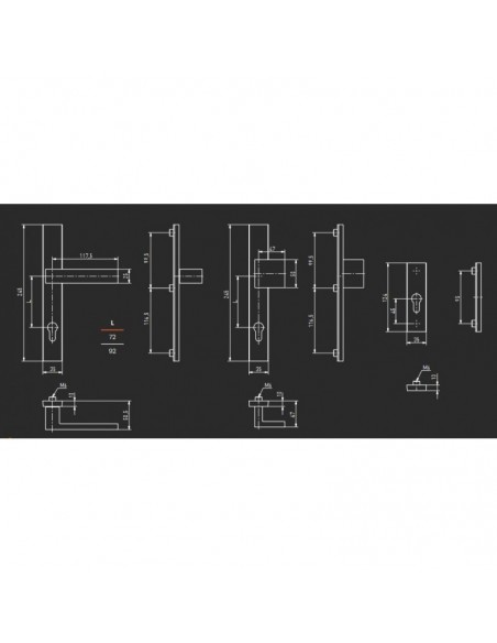 Πόμολο (χερούλι) αλουμινίου διπλό (ζεύγος) με ροζέτα DALLAS