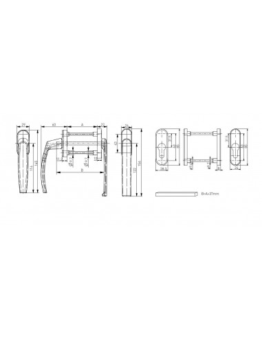 Λαβή TREND διπλή ρολών για πόρτες και παράθυρα αλουμινίου και PVC με περιμετρικό μηχανισμό