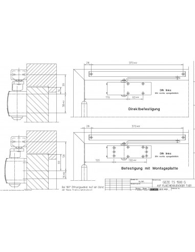Μηχανισμός επαναφοράς με μπράτσο συρτάρι TS 1500G