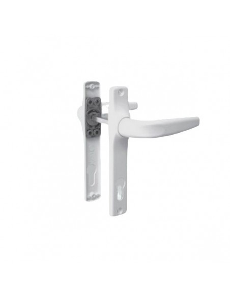 Διπλό πόμολο θυρών με μηχανισμό επαναφοράς αλουμινίου και μεγάλη ροζέτα Διπλό πόμολο θυρών με μηχανισμό επαναφοράς αλουμινίου και μεγάλη ροζέτα