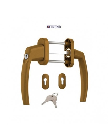 Λαβή TREND διπλή για πόρτες και παράθυρα αλουμινίου PVC με περιμετρικό μηχανισμό με κλειδί