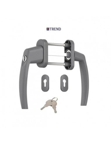 Πόμολο (γρυλόχειρο) διπλή για πόρτες και παράθυρα αλουμινίου PVC με περιμετρικό μηχανισμό με κλειδί