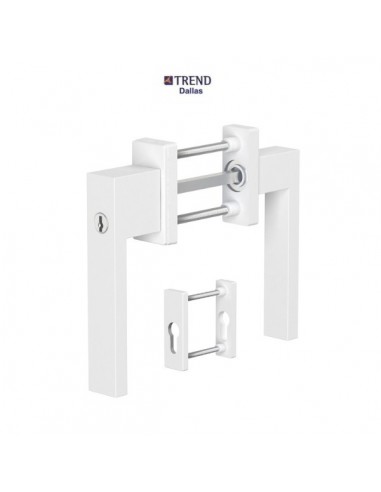 Πόμολο (γρυλόχειρο) διπλή για πόρτες και παράθυρα αλουμινίου PVC με περιμετρικό μηχανισμό με κλειδί Trend Dallas