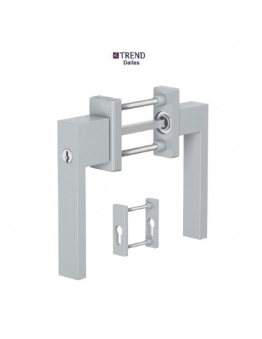 Πόμολο (γρυλόχειρο) διπλή για πόρτες και παράθυρα αλουμινίου PVC με περιμετρικό μηχανισμό με κλειδί Trend Dallas