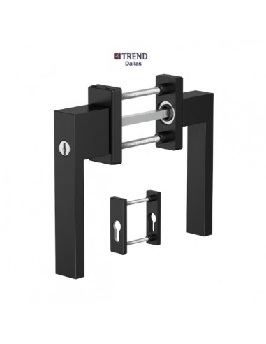 Πόμολο (γρυλόχειρο) διπλή για πόρτες και παράθυρα αλουμινίου PVC με περιμετρικό μηχανισμό με κλειδί Trend Dallas