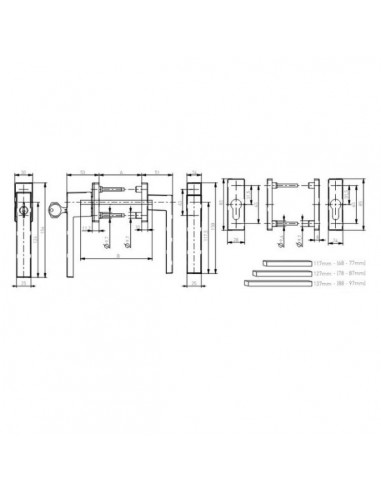 Πόμολο (γρυλόχειρο) διπλή για πόρτες και παράθυρα αλουμινίου PVC με περιμετρικό μηχανισμό με κλειδί Trend Dallas