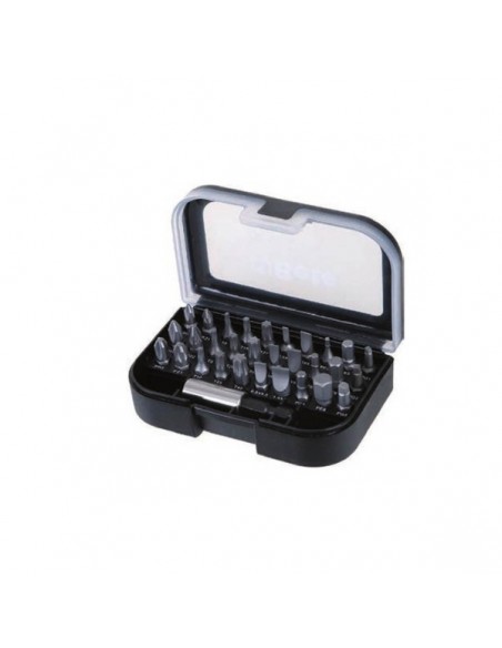 Συλλογή με 13 καρυδάκια, 18 μύτες, 4 γωνιακά κλειδιά Allen και 7 βοηθητικά εξαρτήματα σε πλαστική κασετίνα