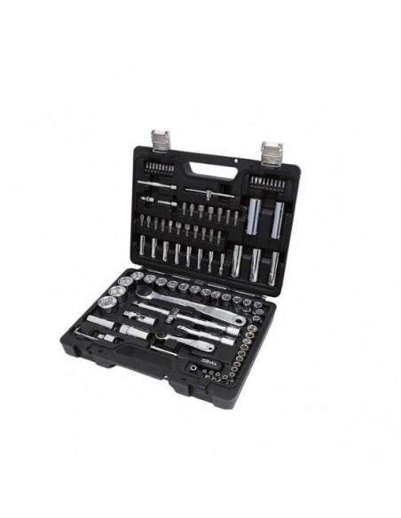 Συλλογή με 45 καρυδάκια, 35 μύτες, 4 γωνιακά κλειδιά Allen και 14 βοηθητικά εξαρτήματα, σε πλαστική κασετίνα