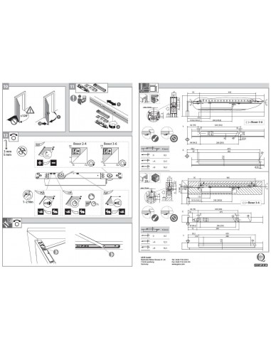 Χωνευτός μηχανισμός επαναφοράς πόρτας BOXER GEZE 2-4