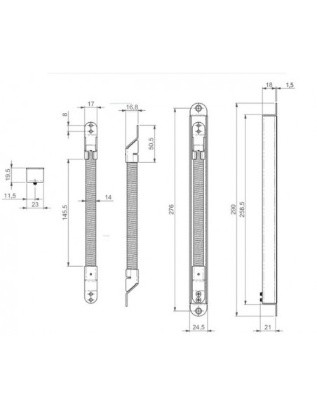 Recessed spiral  - cable protection for electric locks Recessed spiral  - cable protection for electric locks