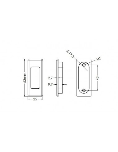 Χούφτα αλουμινίου για συρόμενη πόρτα
