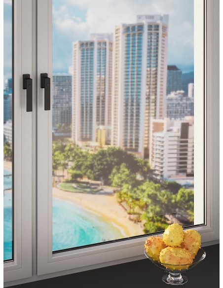 Πόμολο (γρυλόχειρο) ασφαλείας αλουμινίου με μπουτόν Trend Dallas