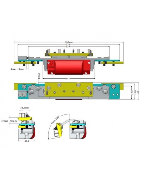Κρυφός μεντεσές χωνευτός για συνεπίπεδα-ομοεπίπεδα συστήματα CAMERA EUROPEA