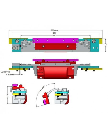 Κρυφός μεντεσές χωνευτός για περιμετρικά συστήματα πόρτας αλουμινίου PHH-100 Κρυφός μεντεσές χωνευτός για περιμετρικά συστήματα πόρτας αλουμινίου PHH-100