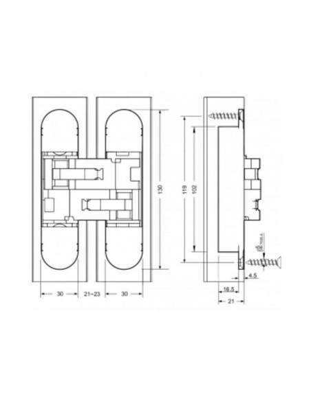 Μεντεσές Κρυφός 3D Ρυθμιζόμενος