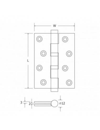 Μεντεσέδες Πλάκα με 2 Ρουλεμάν Ορειχάλκινοι